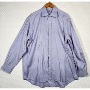Savile Row Shirt Mens L 17 ‎ Button Up Check Blue Red Business Casual Shirt LS
